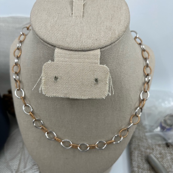 925 Italy Milor Two-Tone Sterling Silver Necklace ~18" - Picture 5 of 17